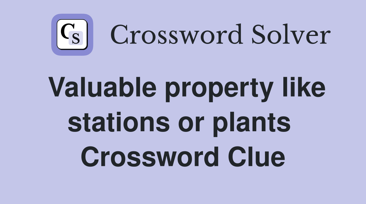 Valuable property like stations or plants  Crossword Clue