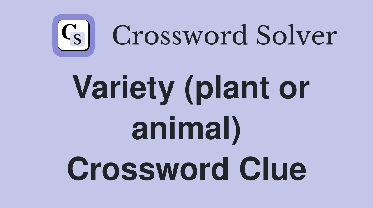 Variety (plant or animal) Crossword Clue
