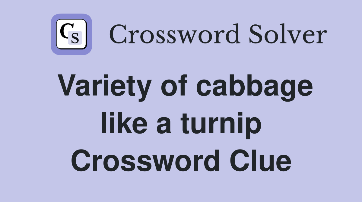 Variety of cabbage like a turnip Crossword Clue