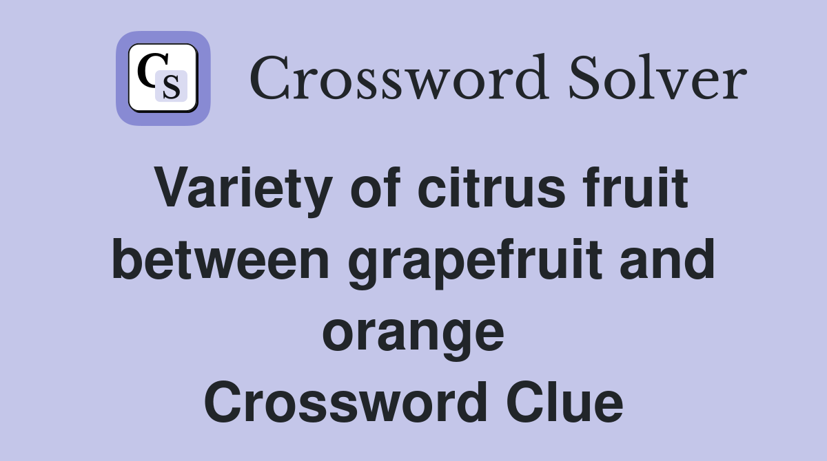 Variety of citrus fruit between grapefruit and orange Crossword Clue