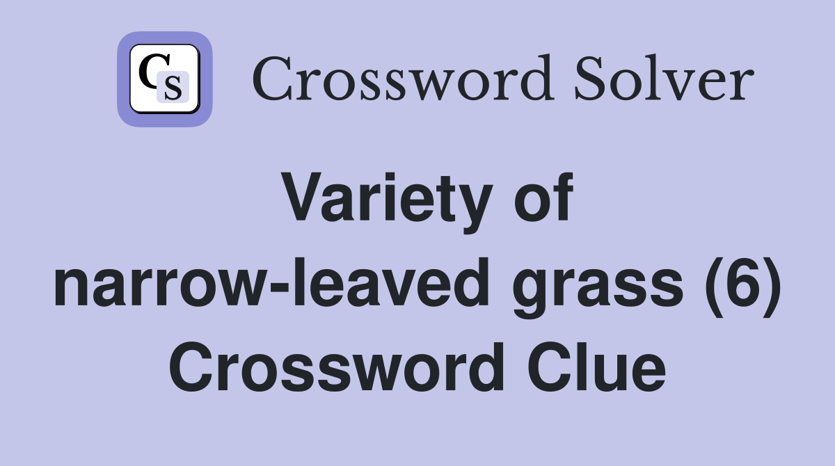 Variety of narrow-leaved grass (6) Crossword Clue