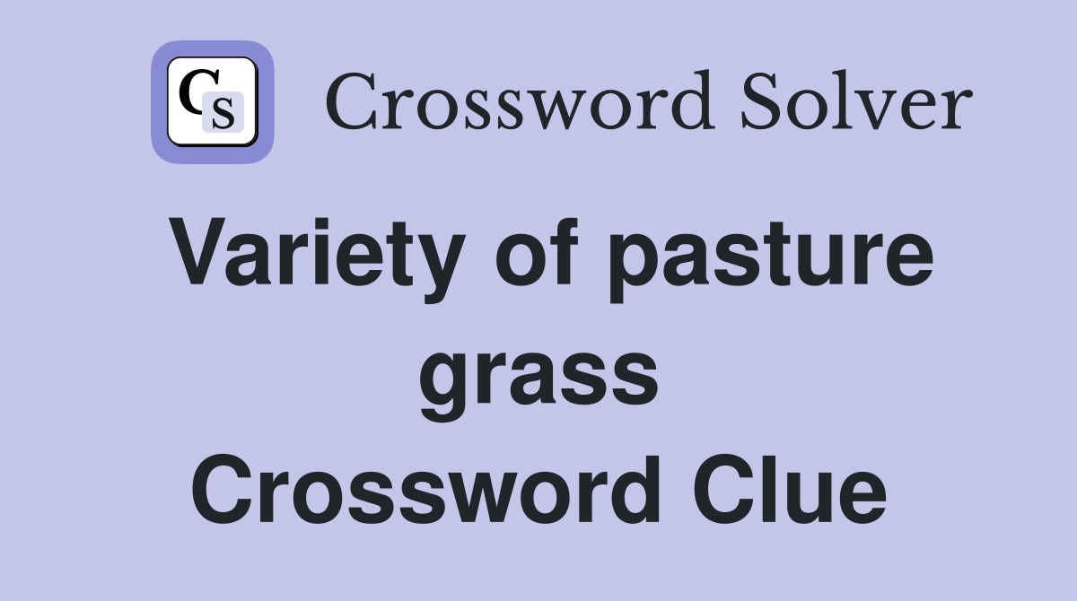 Variety of pasture grass Crossword Clue
