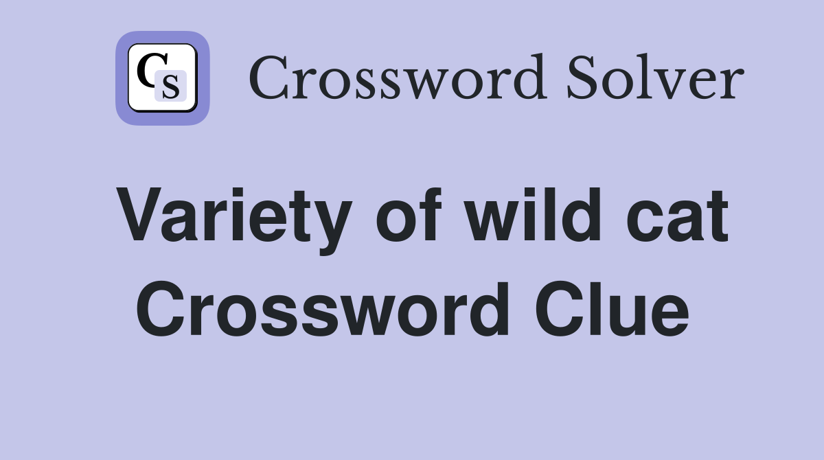 Variety of wild cat Crossword Clue