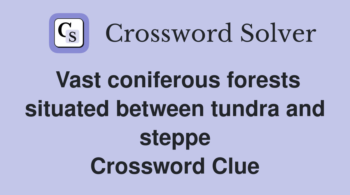 Vast coniferous forests situated between tundra and steppe Crossword Clue