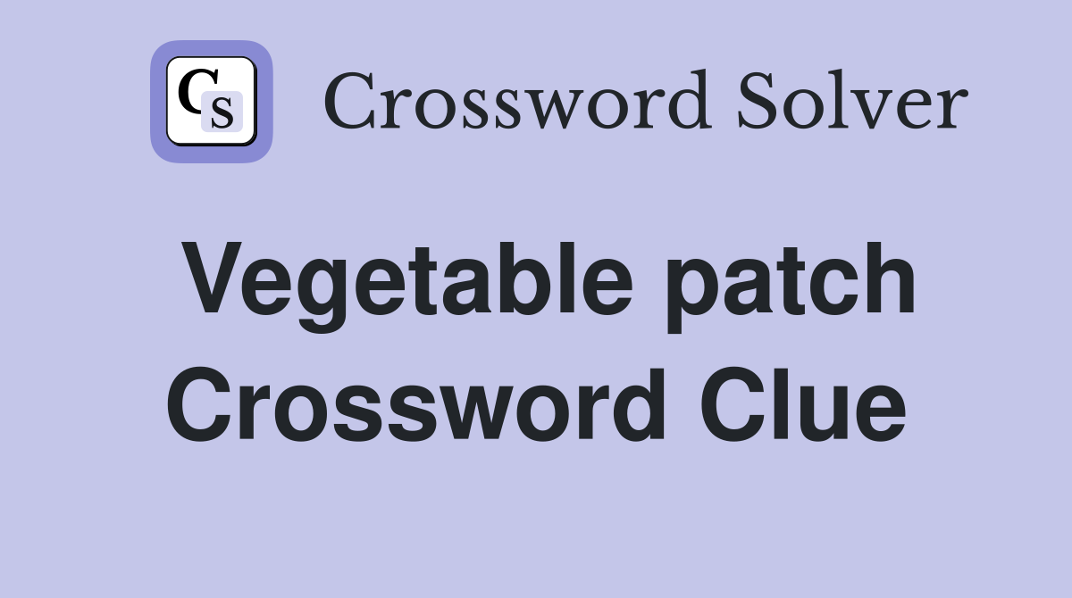 Vegetable patch Crossword Clue