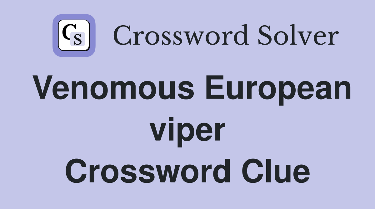 Venomous European viper Crossword Clue
