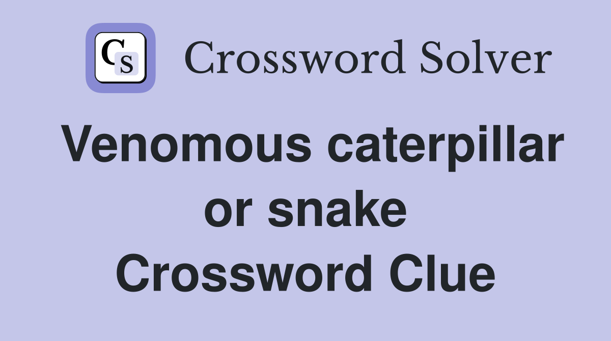 Venomous caterpillar or snake Crossword Clue
