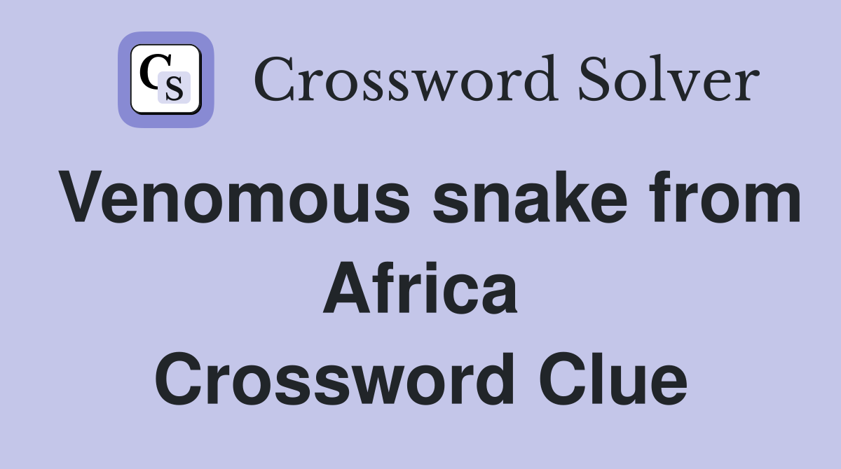 Venomous snake from Africa Crossword Clue