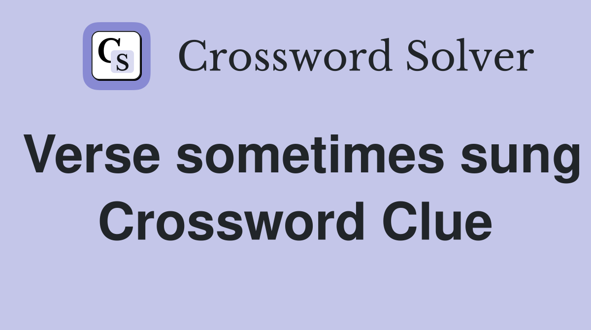 Verse sometimes sung Crossword Clue