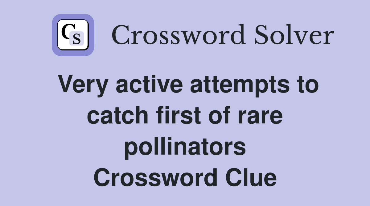 Very active attempts to catch first of rare pollinators Crossword Clue