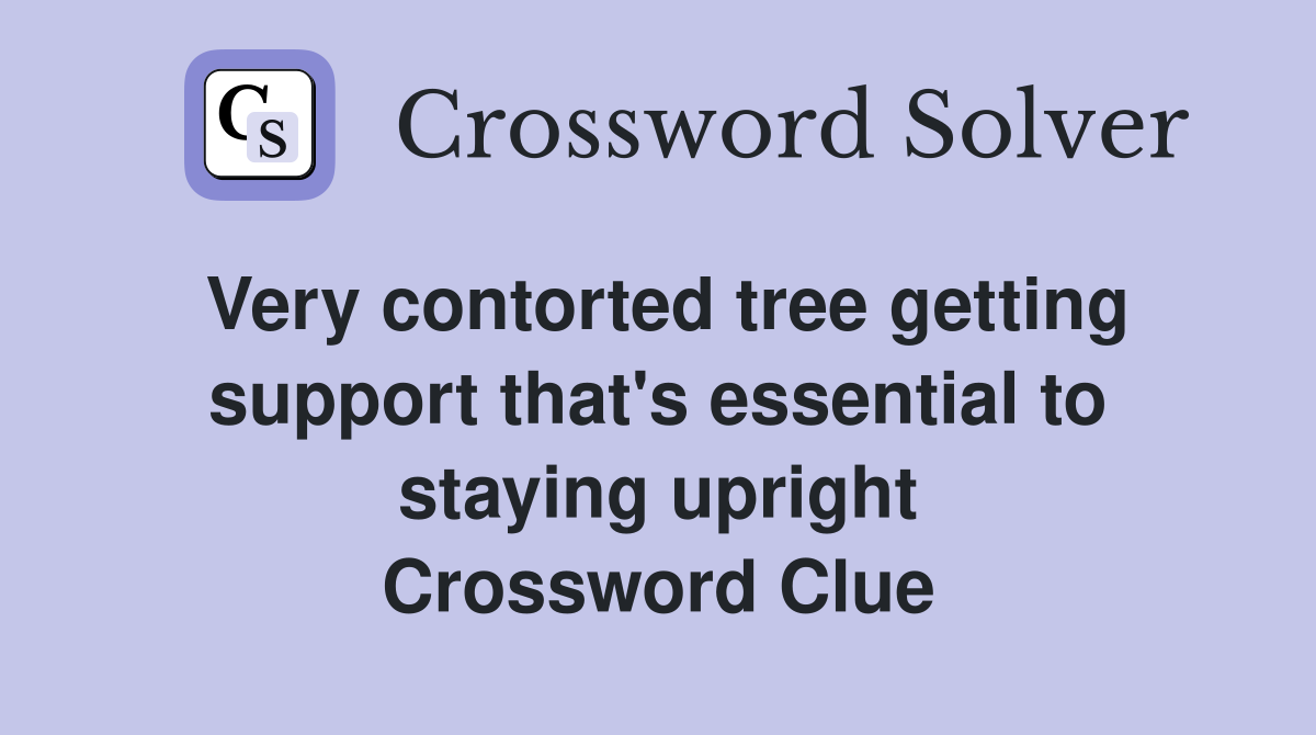 Very contorted tree getting support that's essential to staying upright Crossword Clue