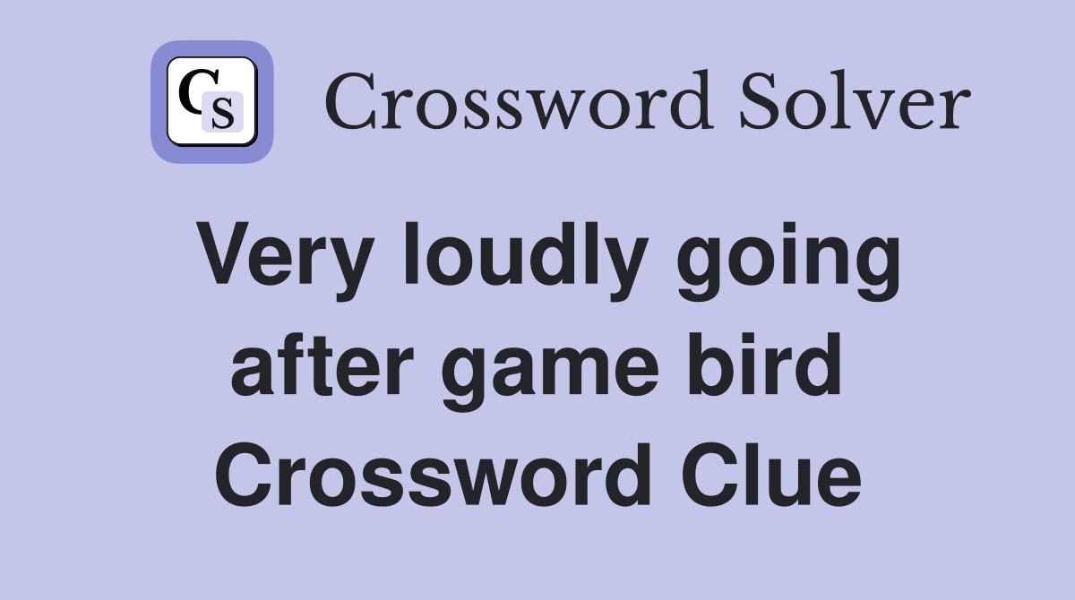 Very loudly going after game bird Crossword Clue