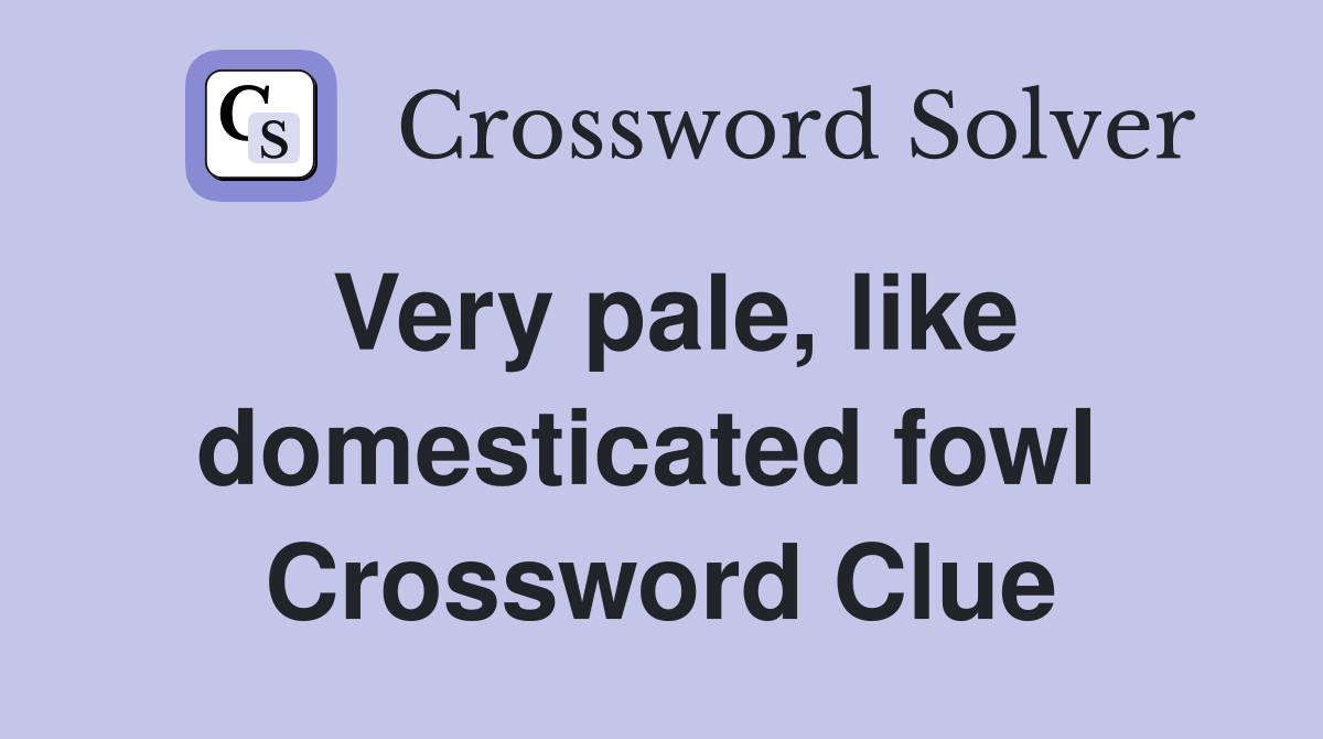 Very pale, like domesticated fowl  Crossword Clue