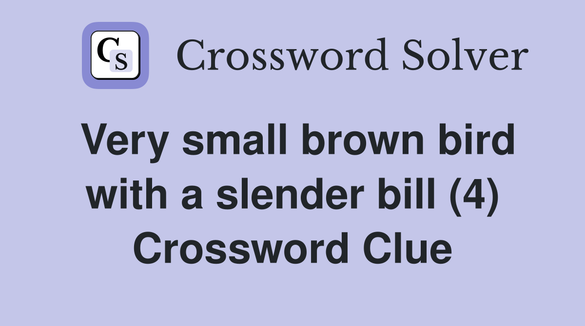 Very small brown bird with a slender bill (4) Crossword Clue