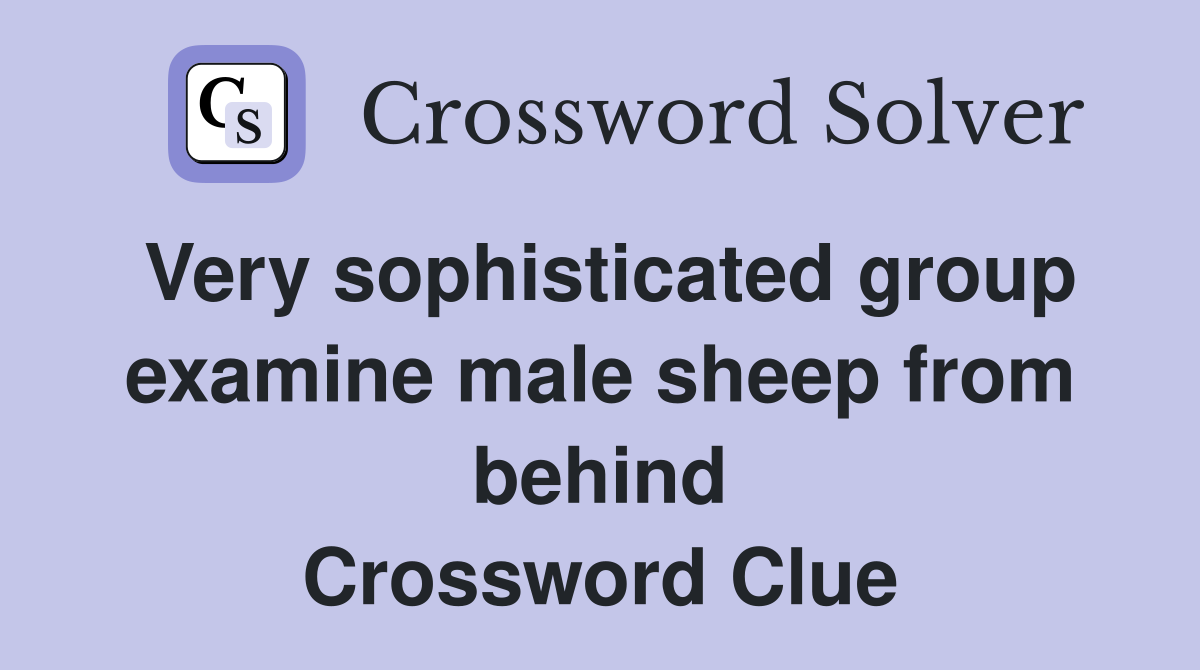 Very sophisticated group examine male sheep from behind Crossword Clue