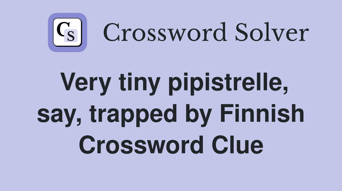 Very tiny pipistrelle, say, trapped by Finnish Crossword Clue