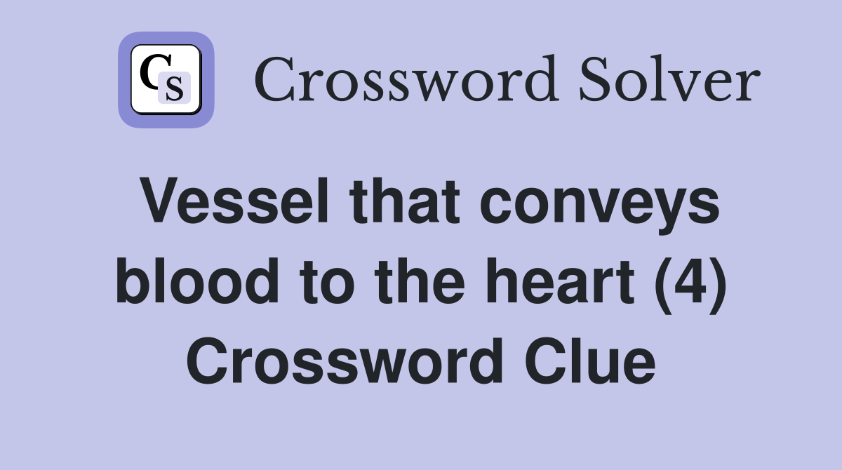 Vessel that conveys blood to the heart (4) Crossword Clue