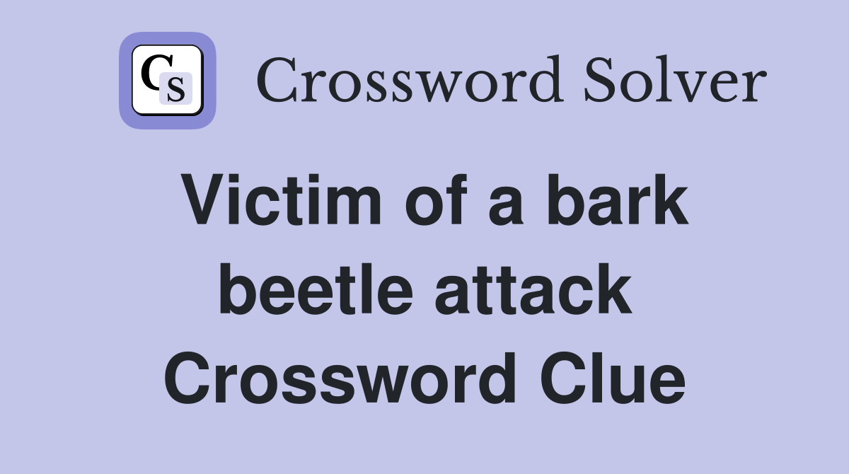 Victim of a bark beetle attack Crossword Clue