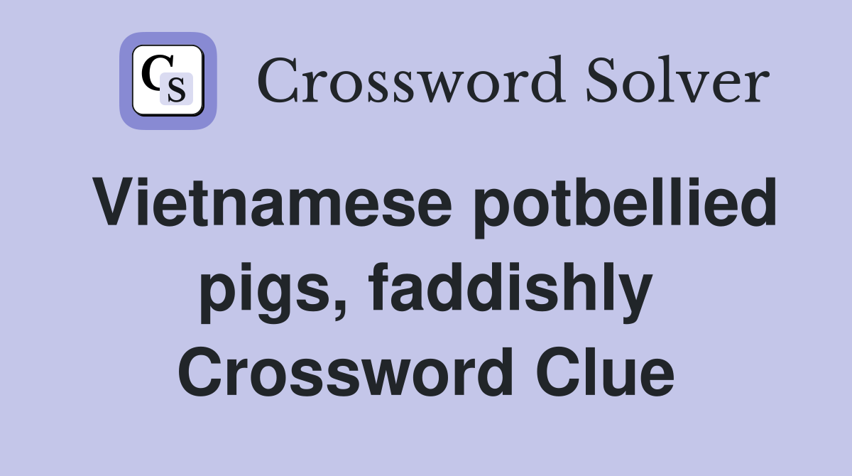 Vietnamese potbellied pigs, faddishly Crossword Clue