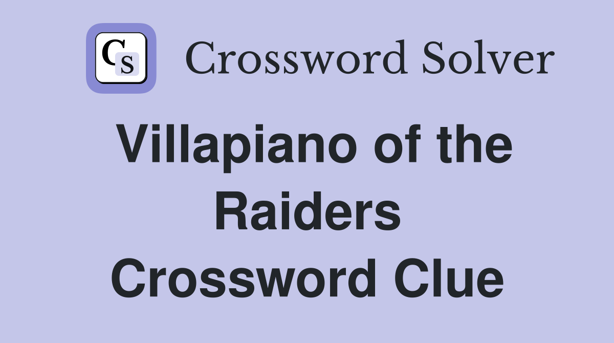 Villapiano of the Raiders Crossword Clue