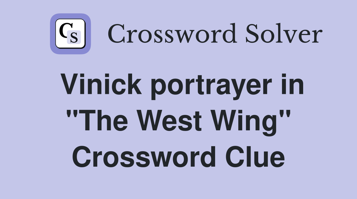 Vinick portrayer in "The West Wing" Crossword Clue