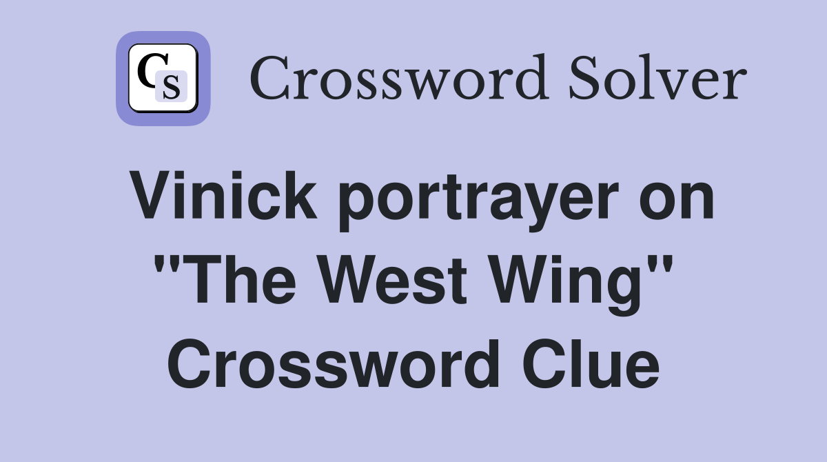 Vinick portrayer on "The West Wing" Crossword Clue