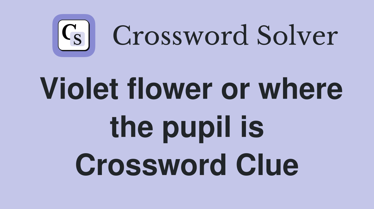 Violet flower or where the pupil is Crossword Clue