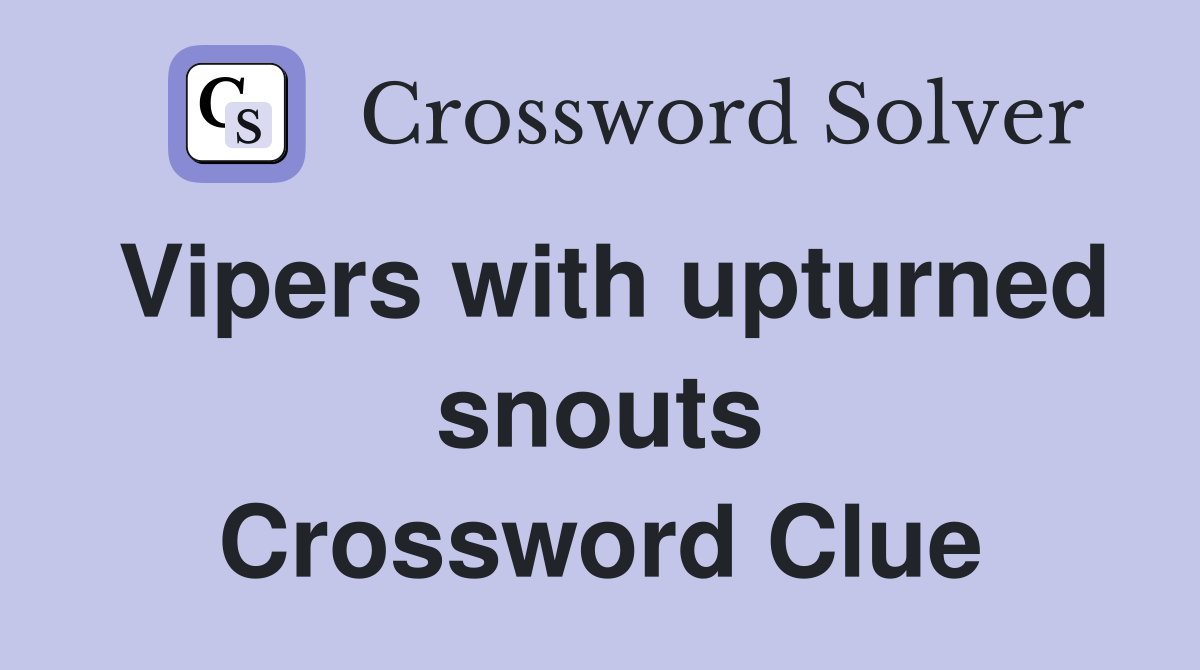 Vipers with upturned snouts Crossword Clue