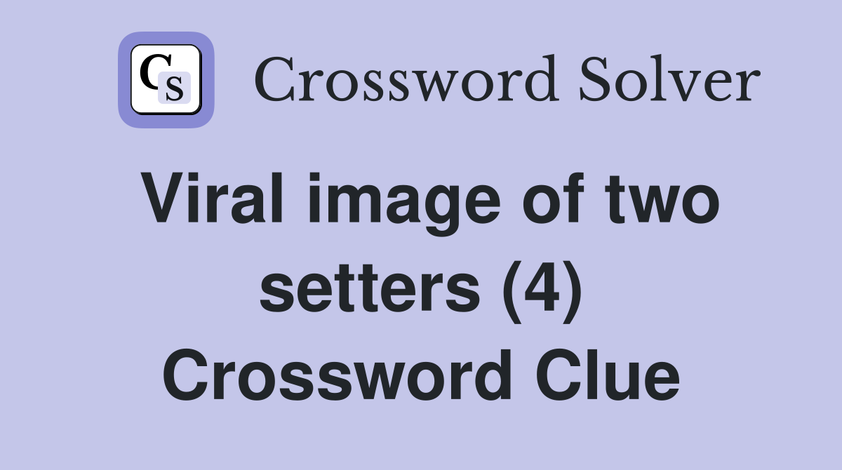 Viral image of two setters (4) Crossword Clue