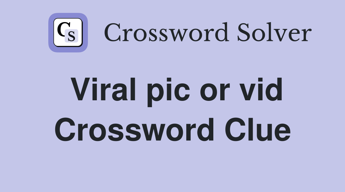 Viral pic or vid Crossword Clue