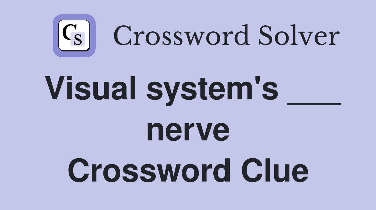 Visual system's ___ nerve Crossword Clue