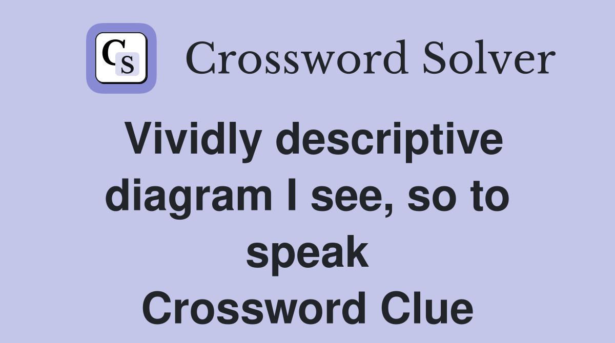 Vividly descriptive diagram I see, so to speak Crossword Clue