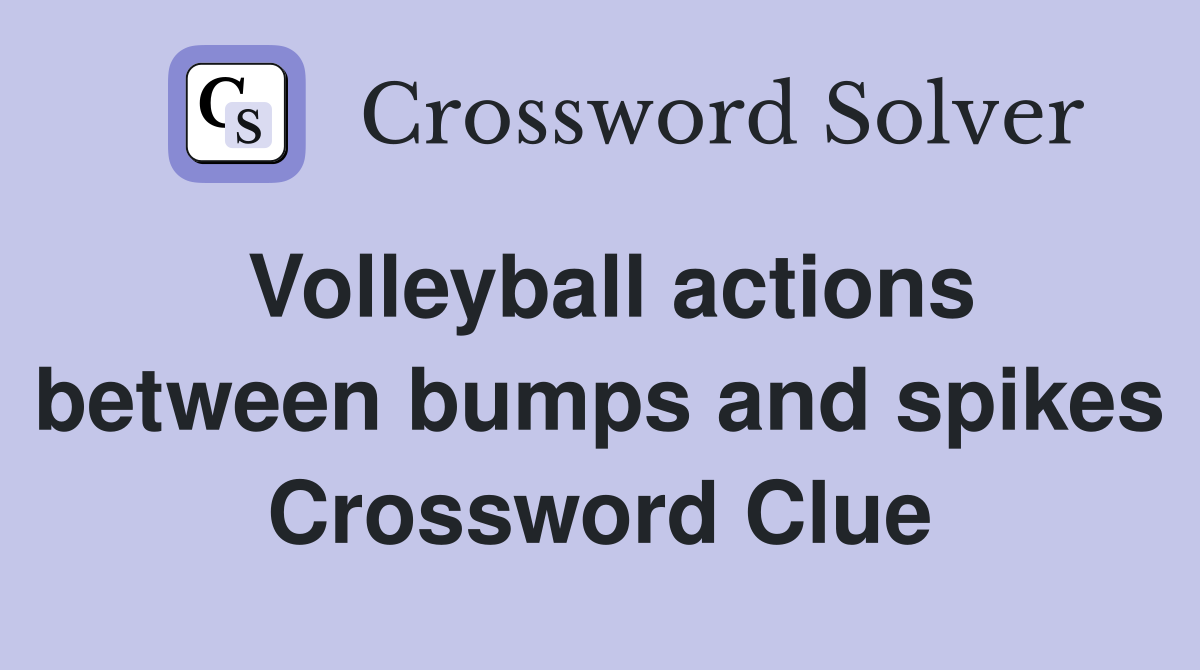 Volleyball actions between bumps and spikes Crossword Clue