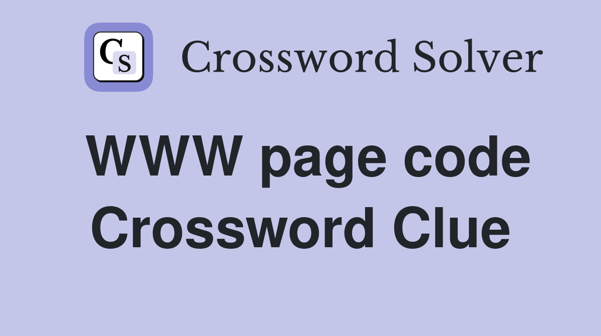 WWW page code Crossword Clue