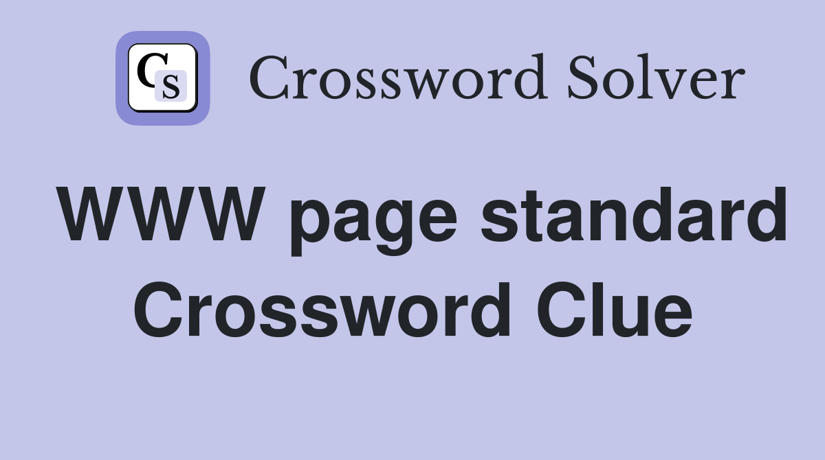 WWW page standard Crossword Clue