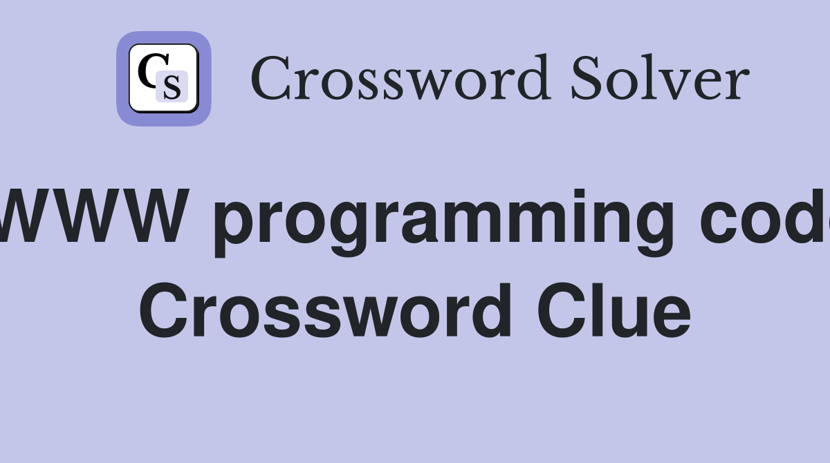 WWW programming code Crossword Clue
