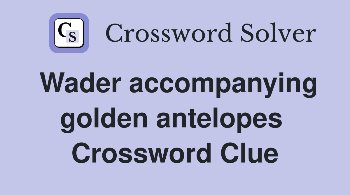 Wader accompanying golden antelopes  Crossword Clue