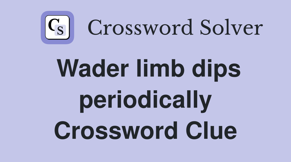 Wader limb dips periodically Crossword Clue