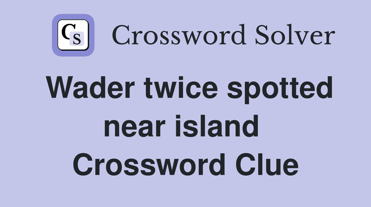 Wader twice spotted near island  Crossword Clue