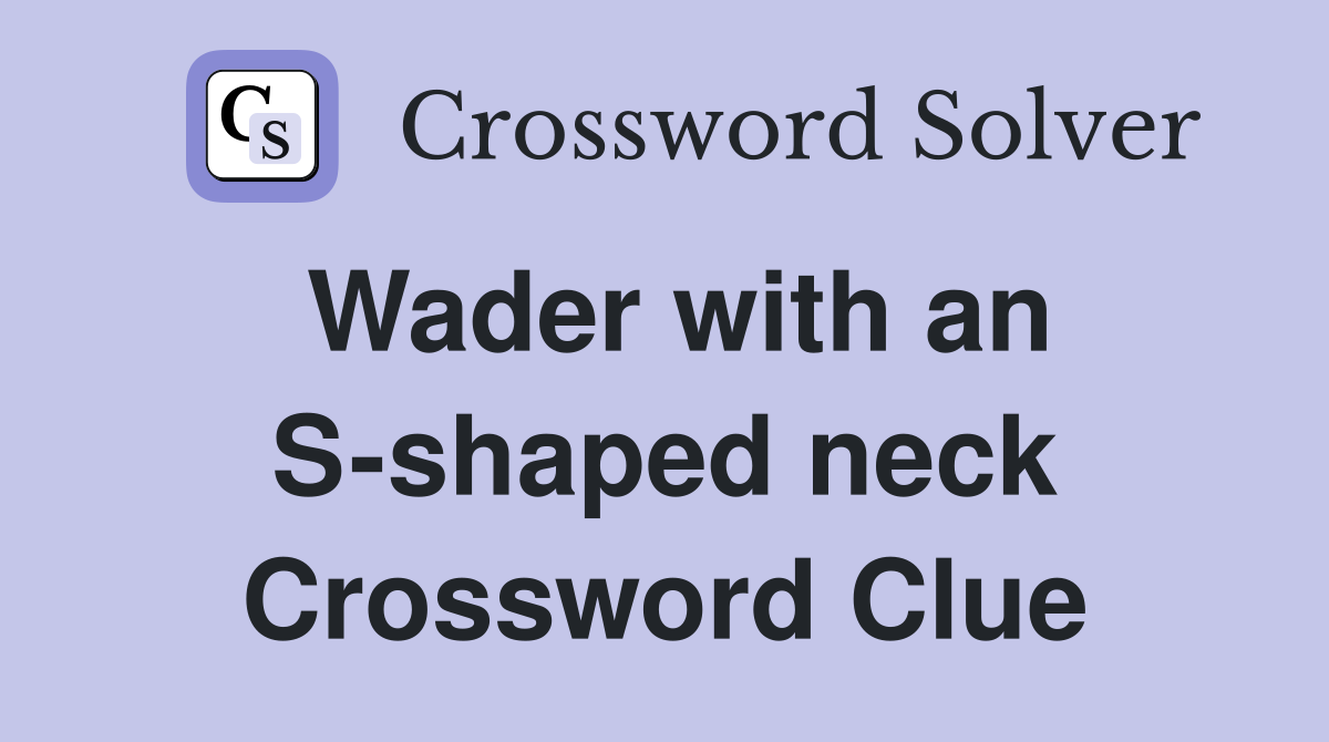 Wader with an S-shaped neck Crossword Clue