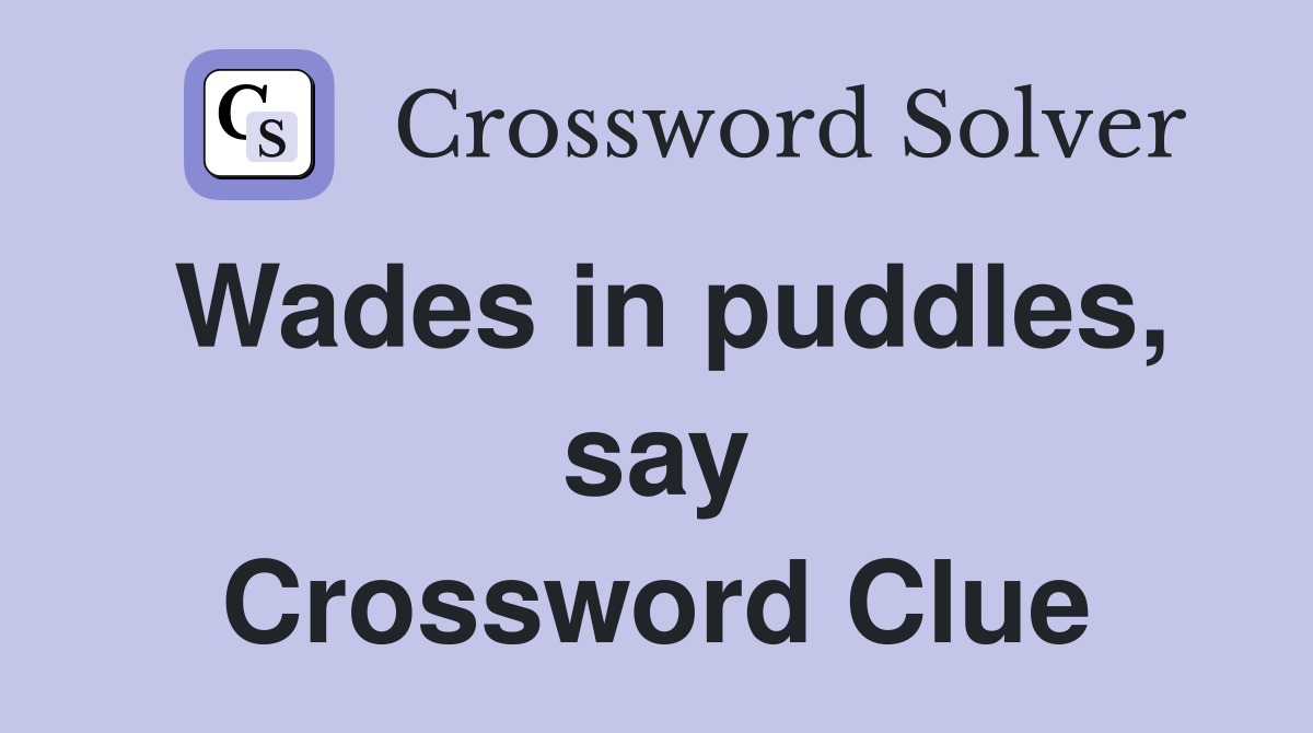 Wades in puddles, say Crossword Clue