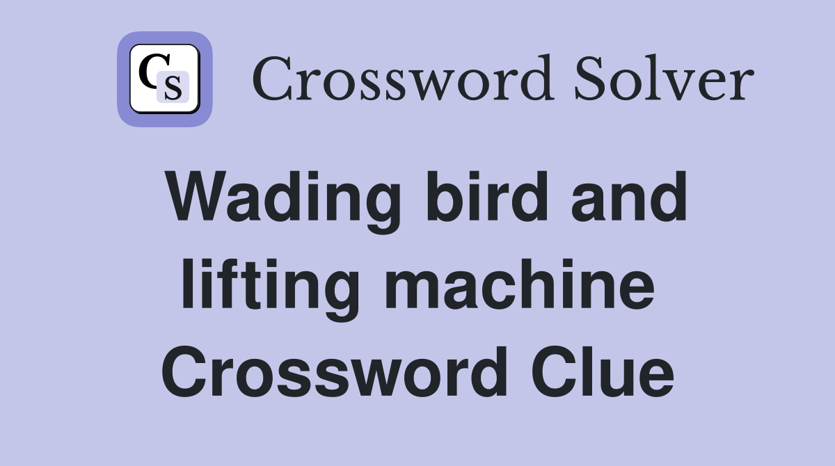 Wading bird and lifting machine Crossword Clue