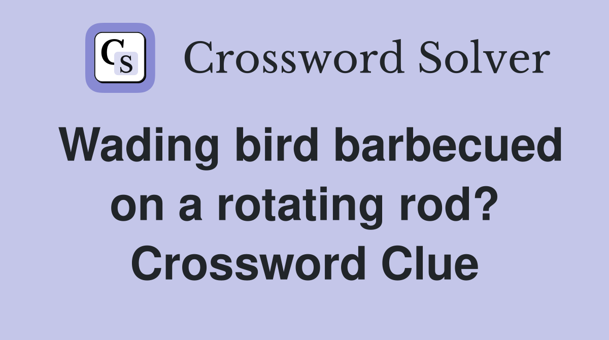 Wading bird barbecued on a rotating rod? Crossword Clue