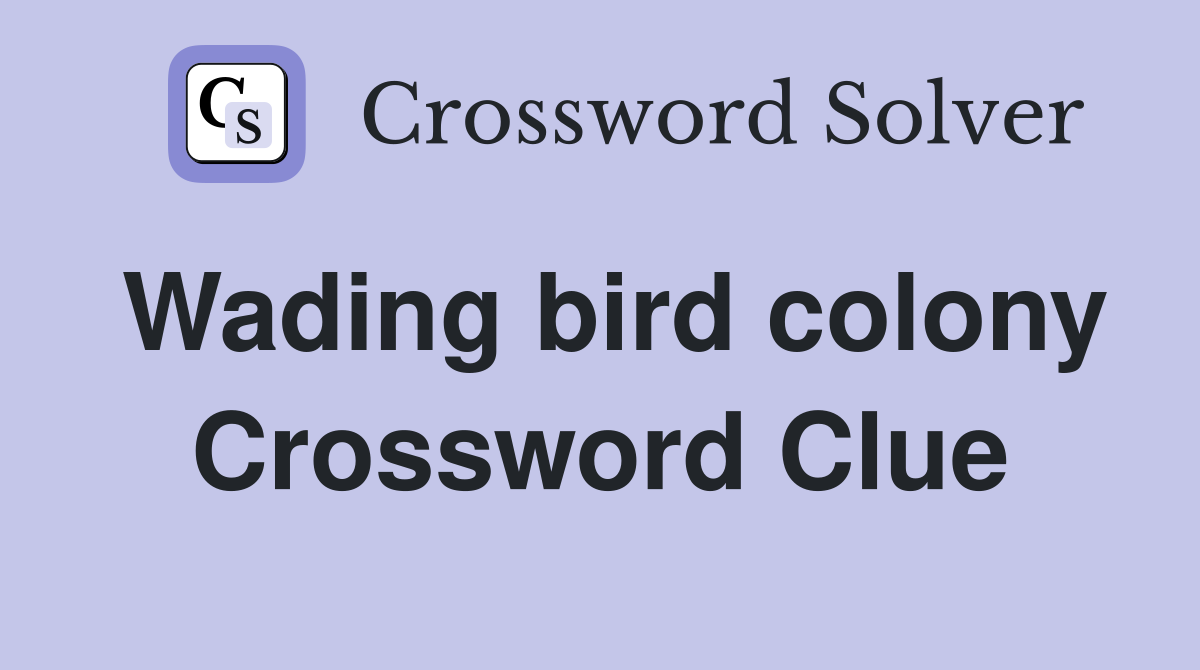 Wading bird colony Crossword Clue