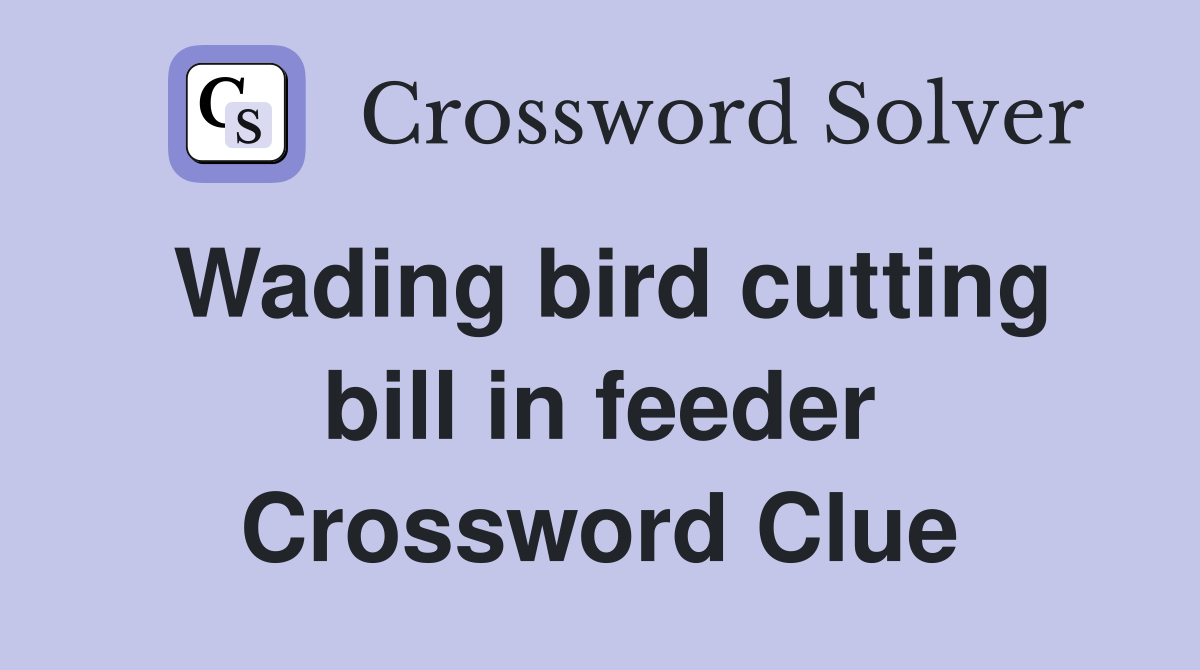 Wading bird cutting bill in feeder Crossword Clue