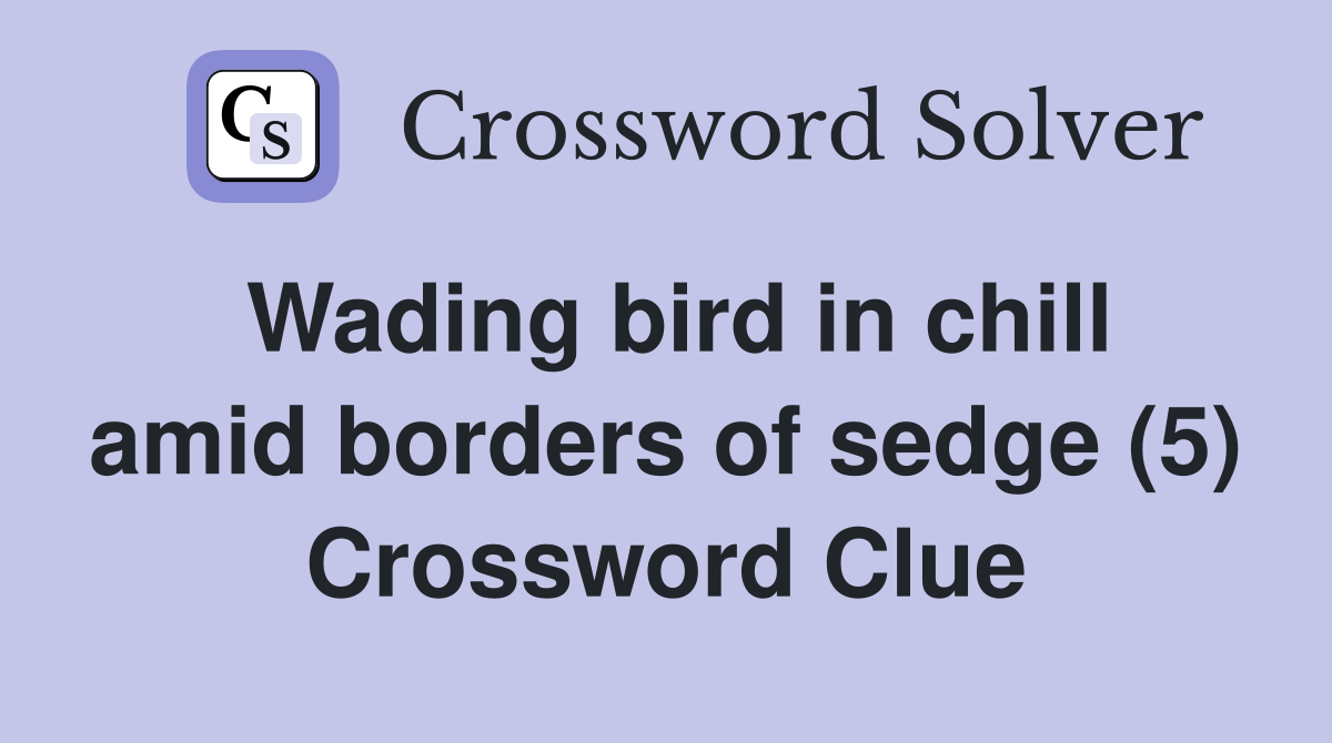 Wading bird in chill amid borders of sedge (5) Crossword Clue Answers