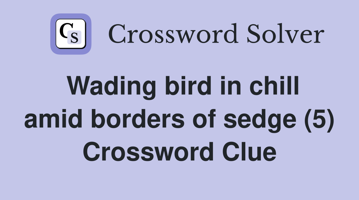 Wading bird in chill amid borders of sedge (5) Crossword Clue