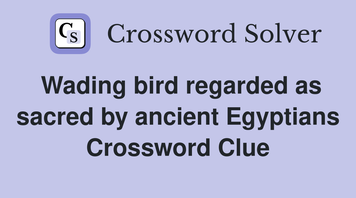 Wading bird regarded as sacred by ancient Egyptians Crossword Clue