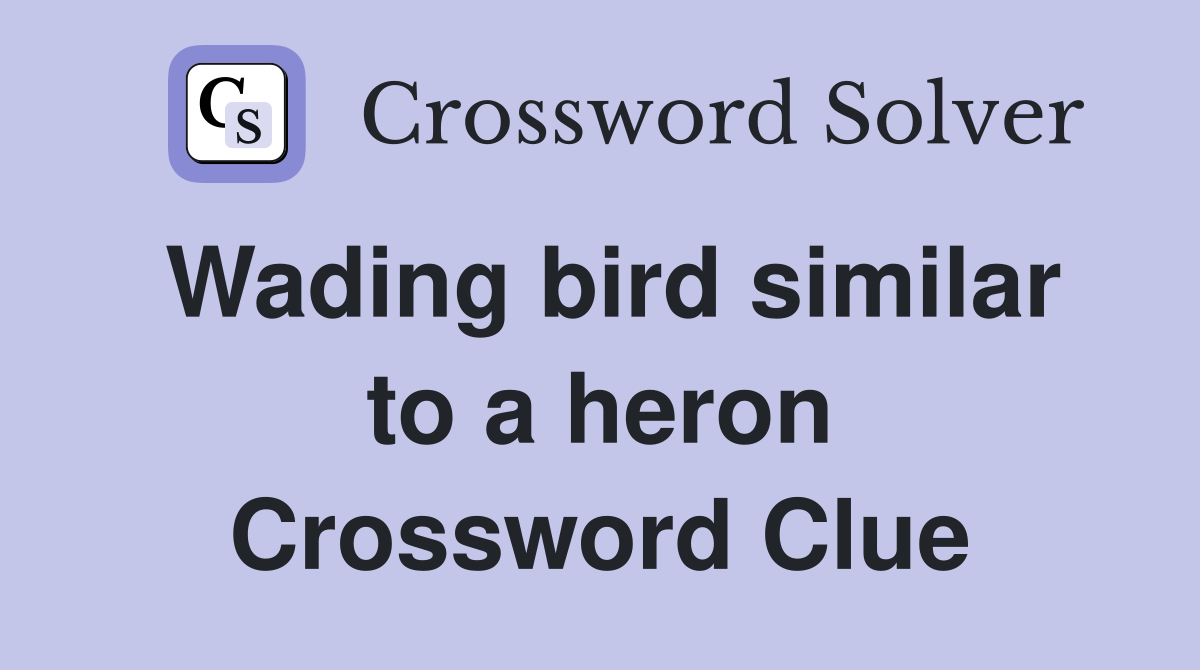 Wading bird similar to a heron Crossword Clue