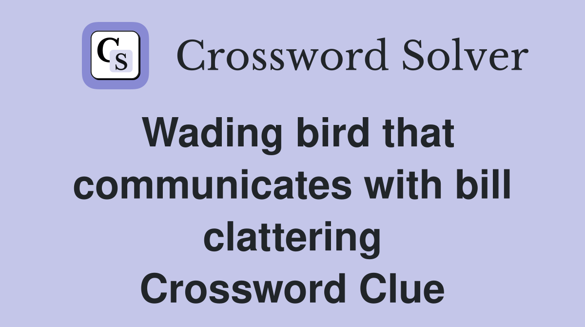 Wading bird that communicates with bill clattering Crossword Clue